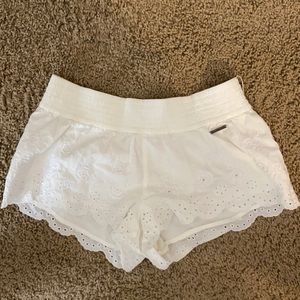 White lace shorts